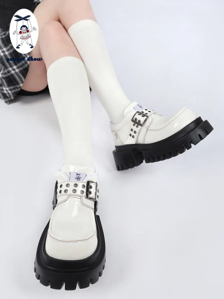 Punk Style Metal Eyelet Buckle Strap Platform Loafers【s0000011893】