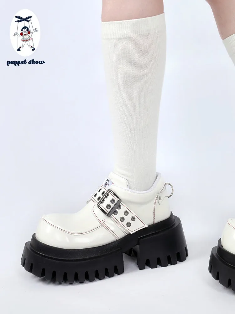 Punk Style Metal Eyelet Buckle Strap Platform Loafers【s0000011893】