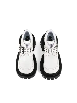 Punk Style Metal Eyelet Buckle Strap Platform Loafers【s0000011893】