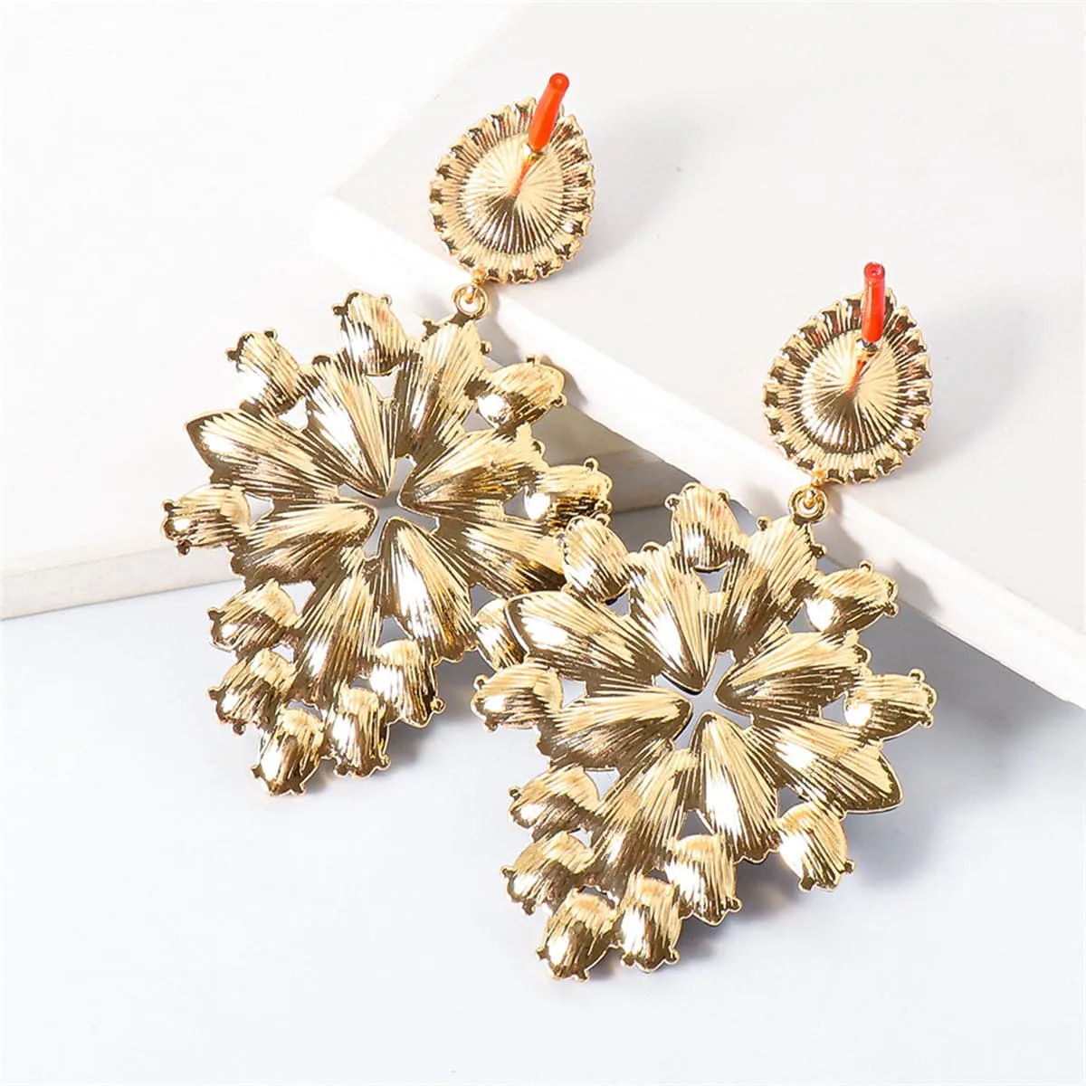 Purple Crystal & Cubic Zirconia Marquise-Cut Drop Earrings