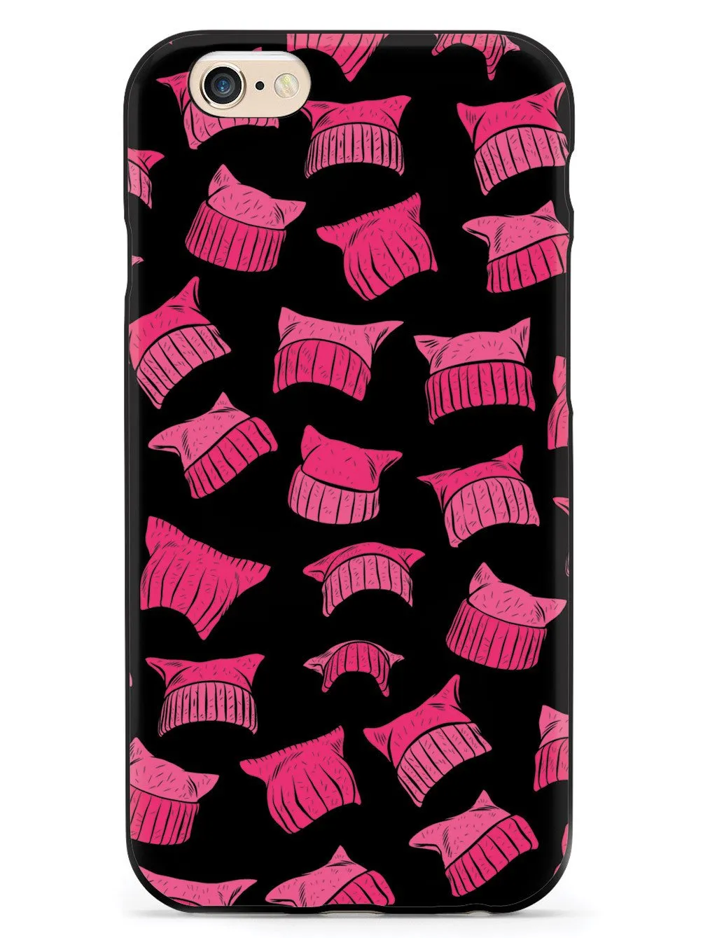 Pussy Hat Pattern - Womens March - Black Case