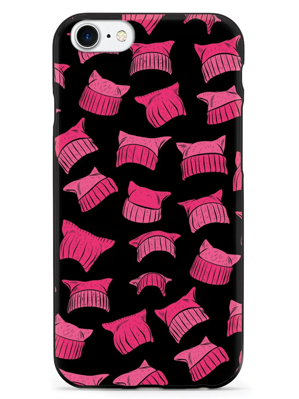 Pussy Hat Pattern - Womens March - Black Case