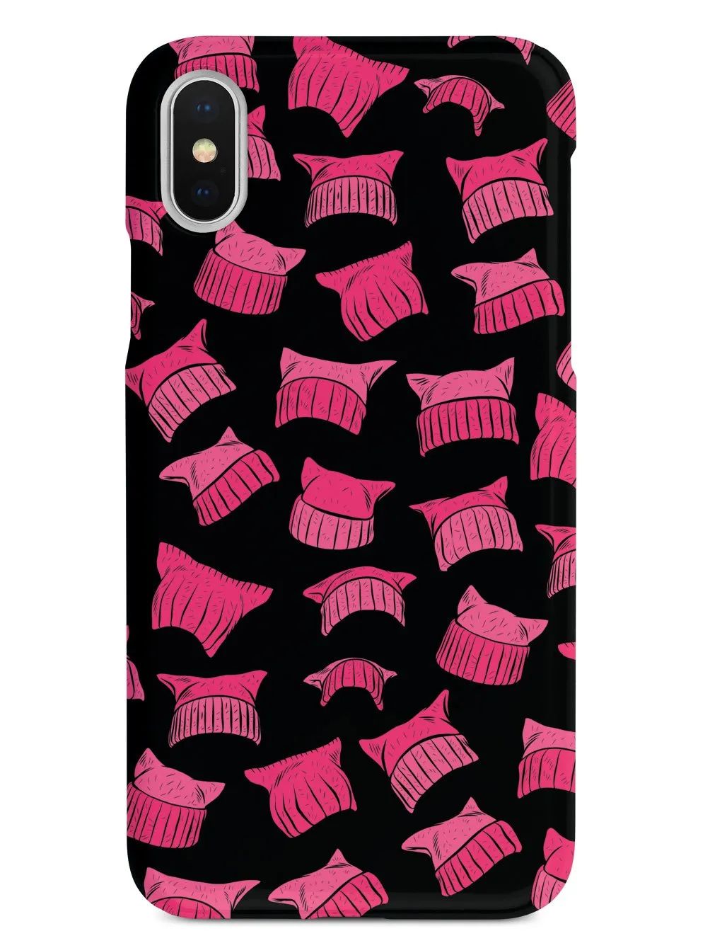 Pussy Hat Pattern - Womens March - Black Case