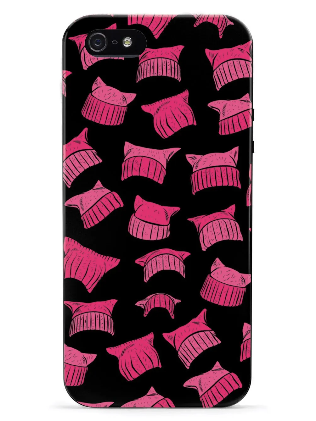 Pussy Hat Pattern - Womens March - Black Case