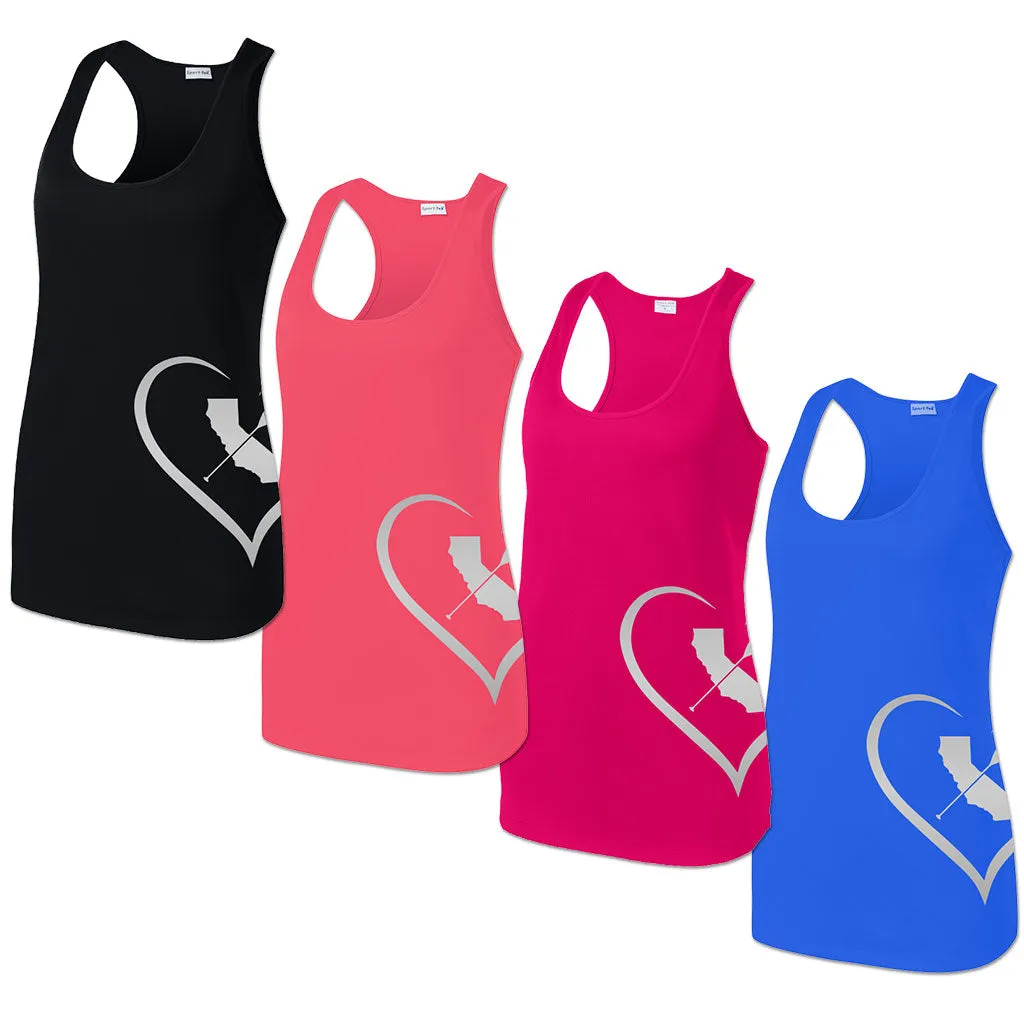 "iHeart Cali Paddler" Racerback Womens Jersey