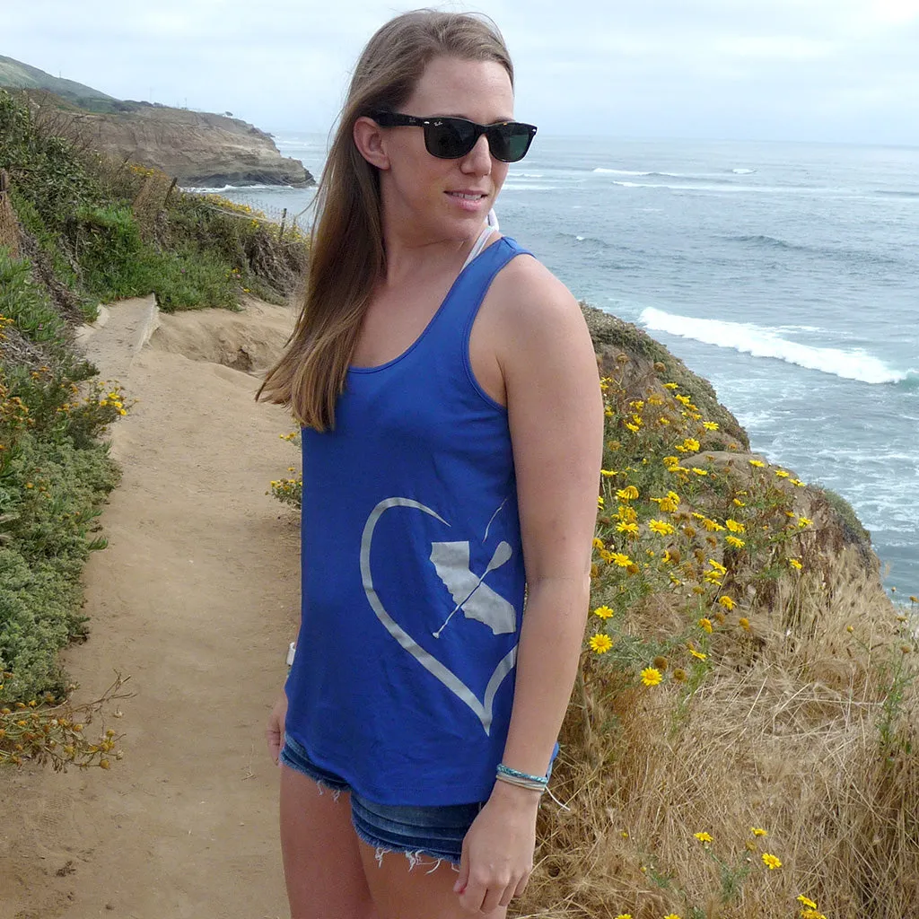 "iHeart Cali Paddler" Racerback Womens Jersey