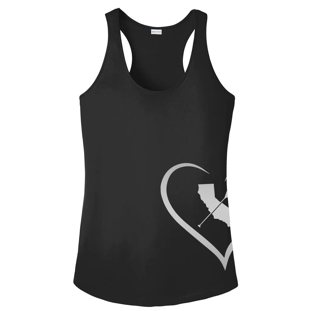 "iHeart Cali Paddler" Racerback Womens Jersey
