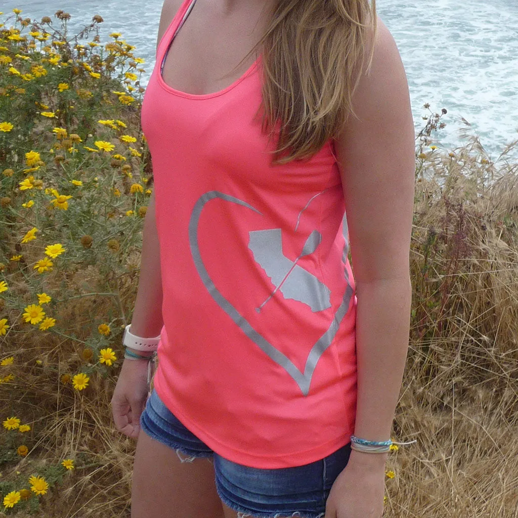 "iHeart Cali Paddler" Racerback Womens Jersey