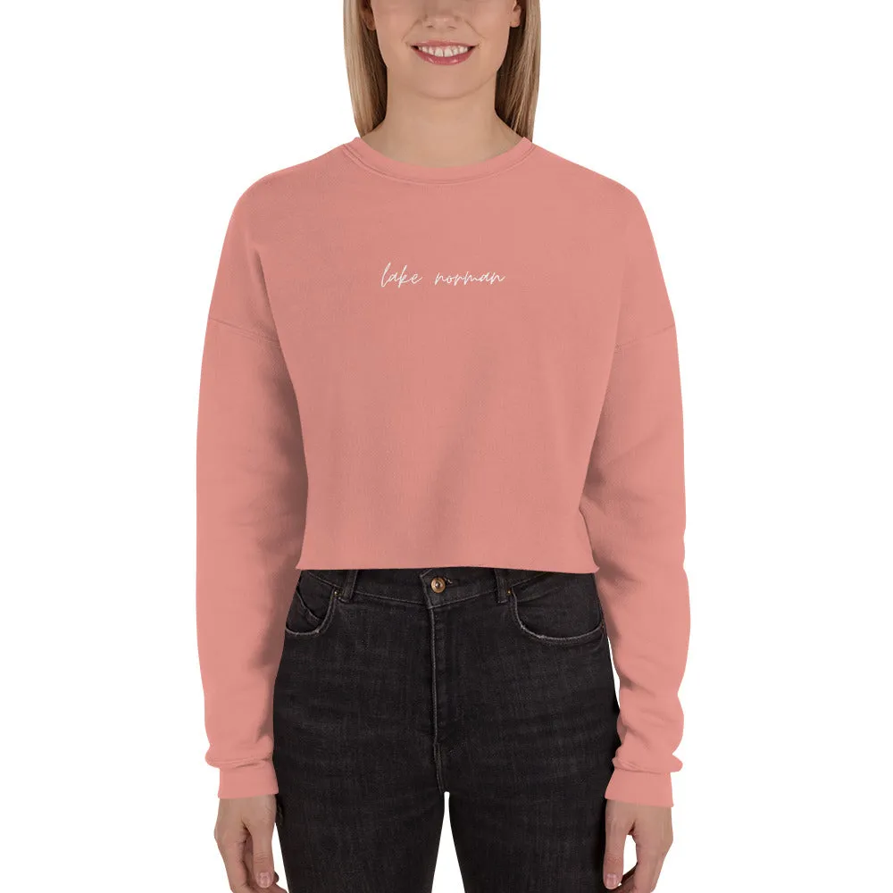 "Lake Norman- WHITE" Crop Sweatshirt