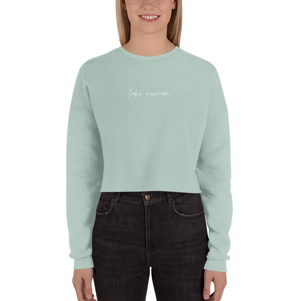 "Lake Norman- WHITE" Crop Sweatshirt
