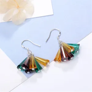 Rainbow Crystal & Silver-Plated Drop Earrings