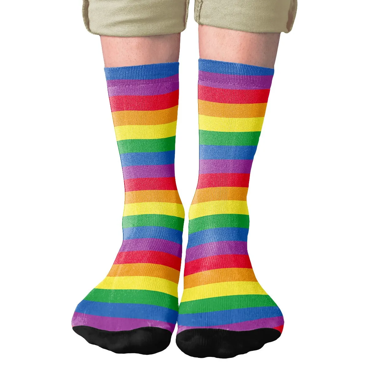 Rainbow Pride Flag Adult Crew Socks