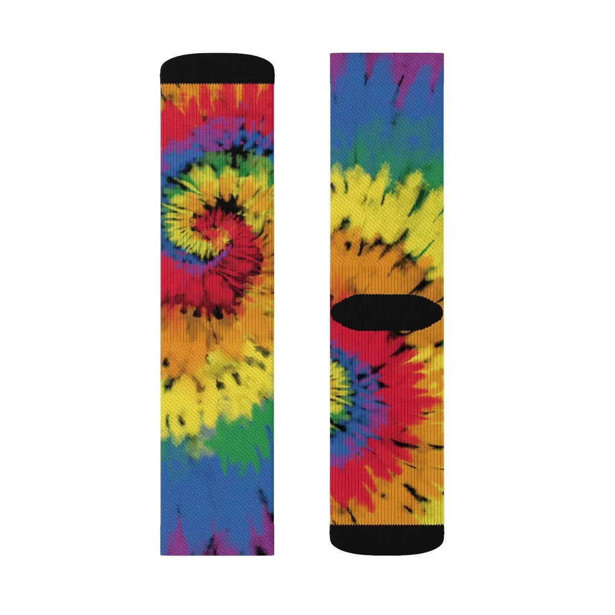 Rainbow Tie Dye Adult Crew Socks