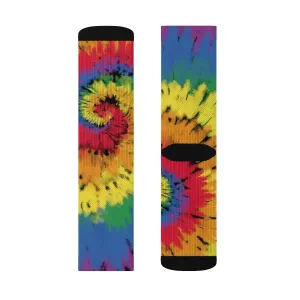 Rainbow Tie Dye Adult Crew Socks