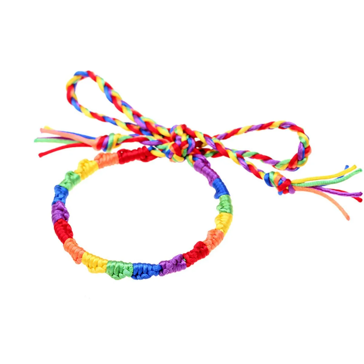 Rainbow Woven Rattan Adjustable Bracelet