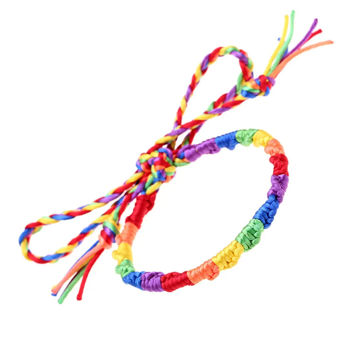 Rainbow Woven Rattan Adjustable Bracelet
