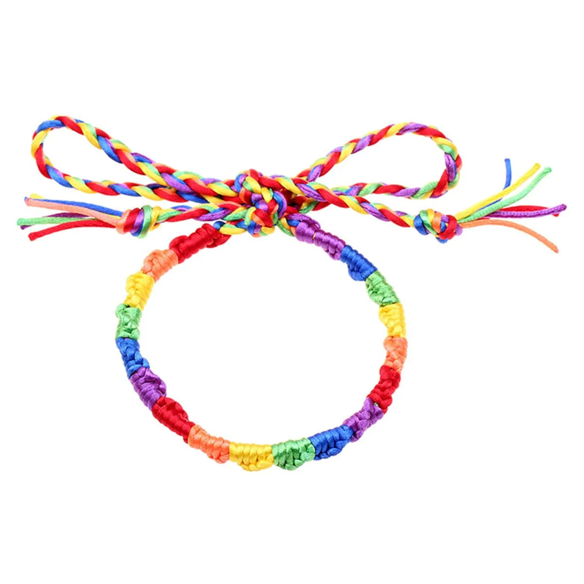 Rainbow Woven Rattan Adjustable Bracelet