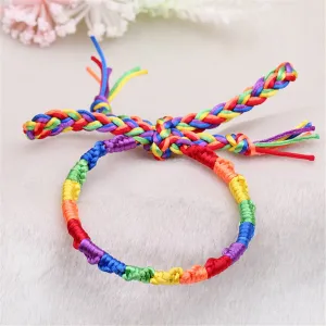 Rainbow Woven Rattan Adjustable Bracelet
