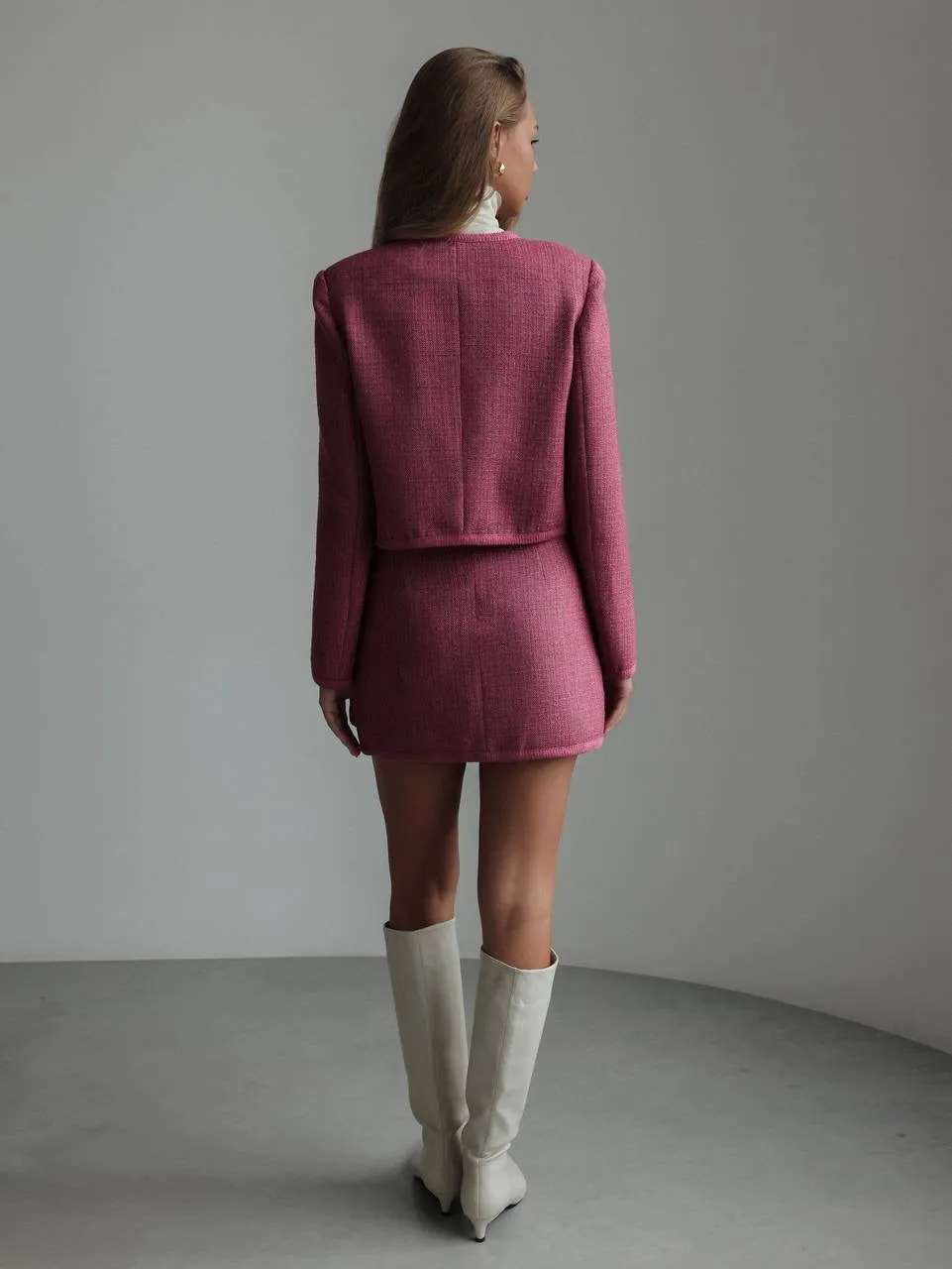 Raspberry Tweed Two-Piece Suit