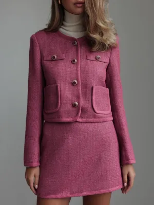 Raspberry Tweed Two-Piece Suit