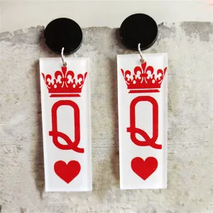 Red Acrylic & Silver-Plated Blood Queen Drop Earring