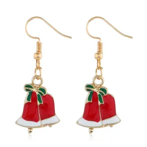 Red & 18K Gold-Plated Dual Bell Drop Earrings