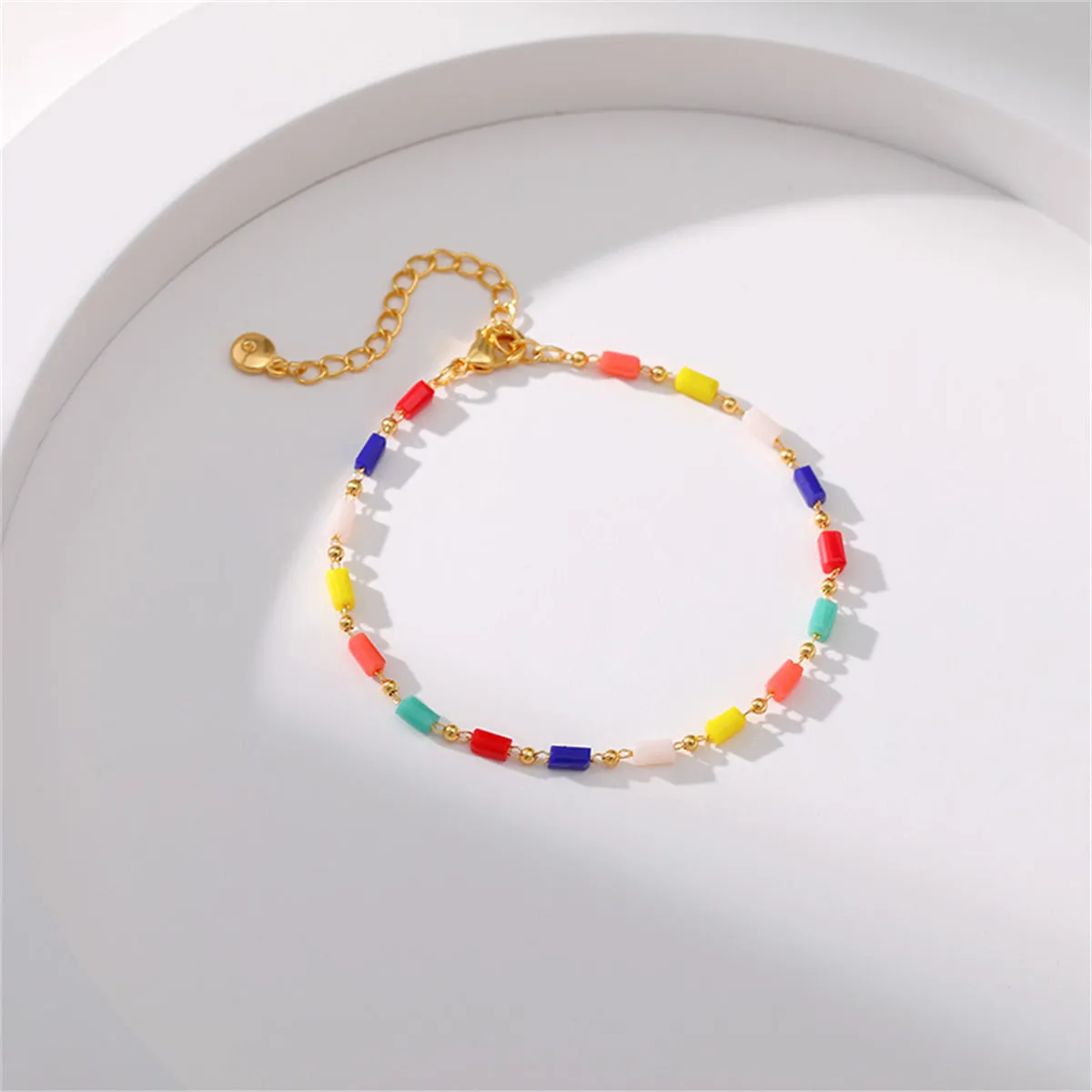 Red & Blue Beaded Bracelet