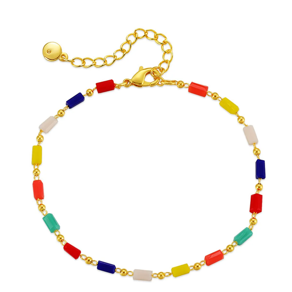 Red & Blue Beaded Bracelet