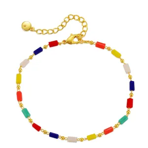 Red & Blue Beaded Bracelet