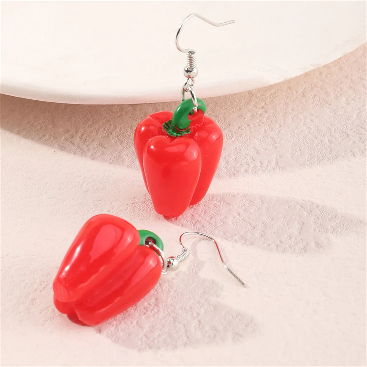 Red & Green Pepper Drop Earrings