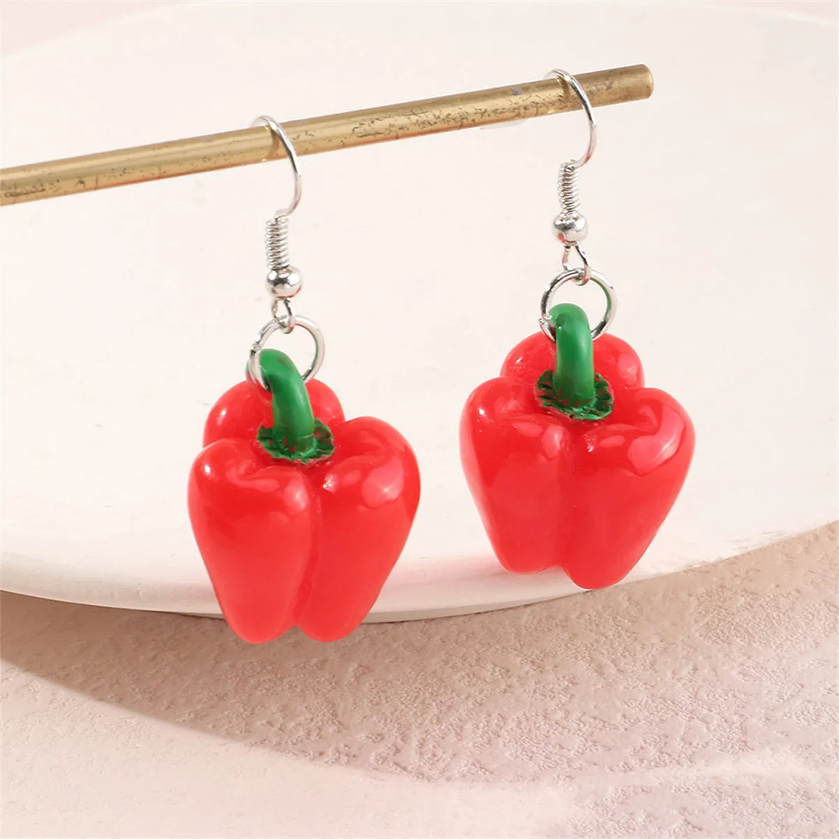 Red & Green Pepper Drop Earrings