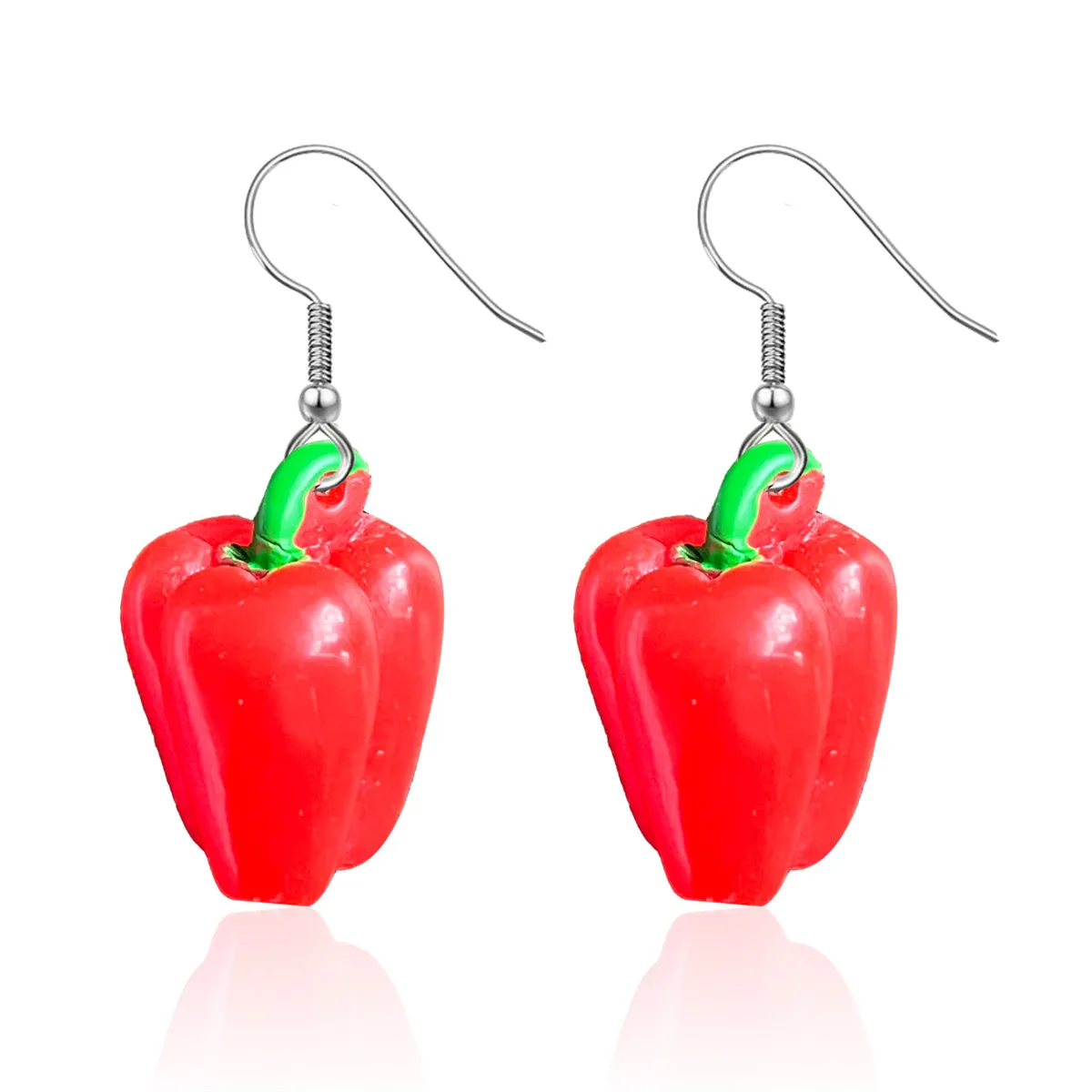 Red & Green Pepper Drop Earrings