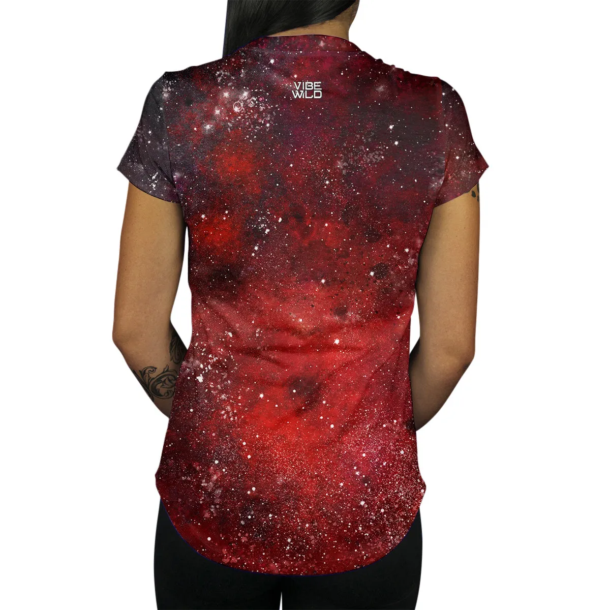 Red Galaxy Craters Women's Tee