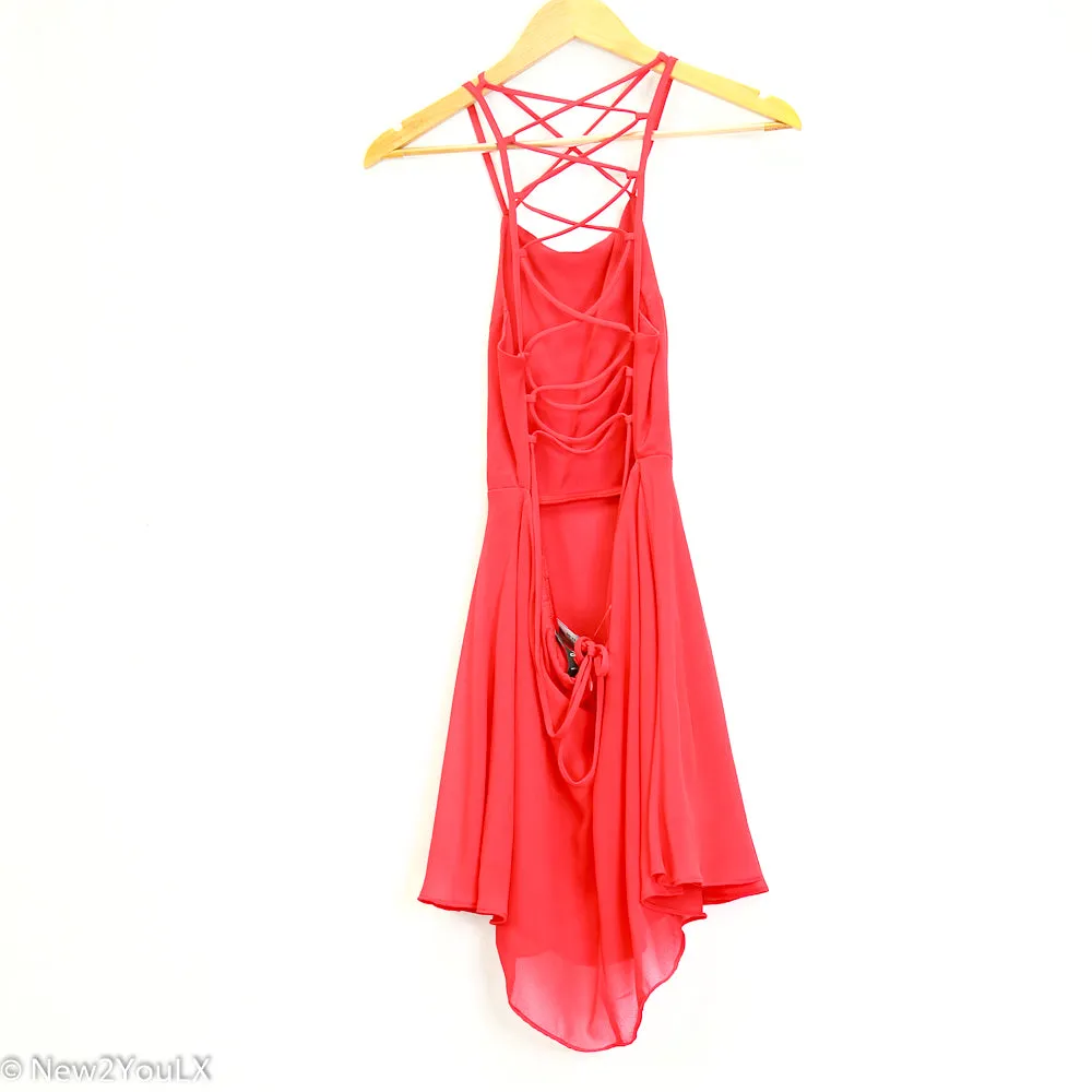 Red Strappy Sheer Dress (Lulu's)