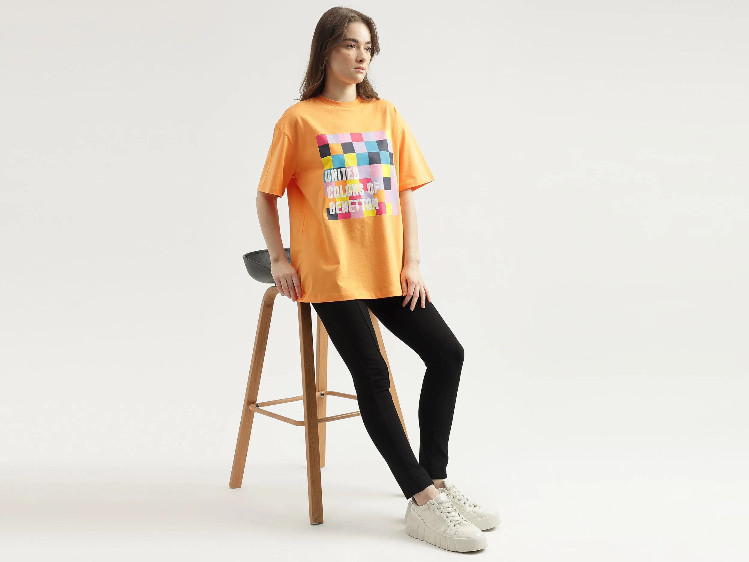 Regular Fit Crew Neck Printed Women's T-Shirt
