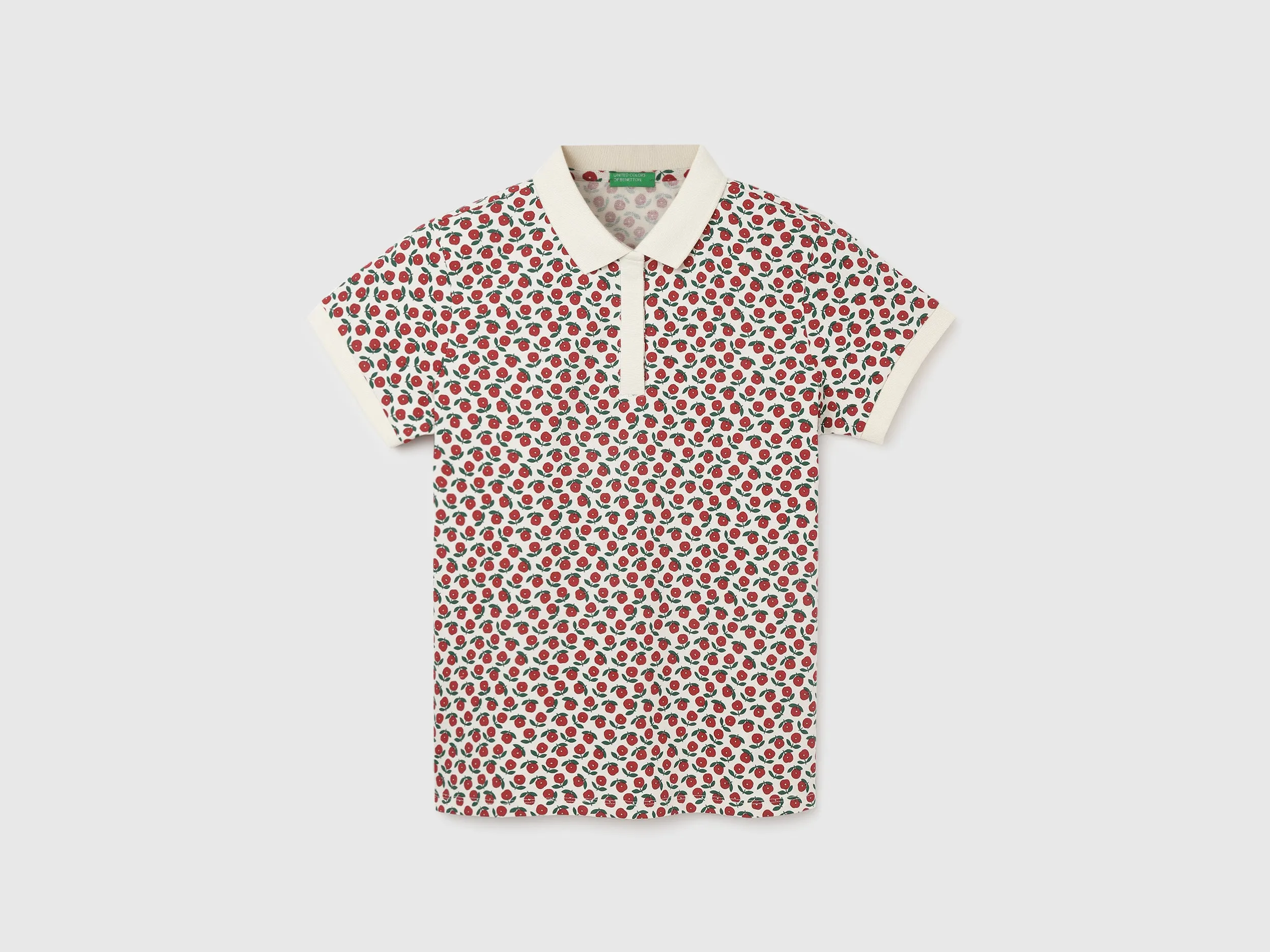 Regular Fit Polo Neck Printed Women's T-Shirt