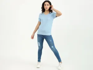 Relaxed Fit Polo Neck Handwritten T-Shirt