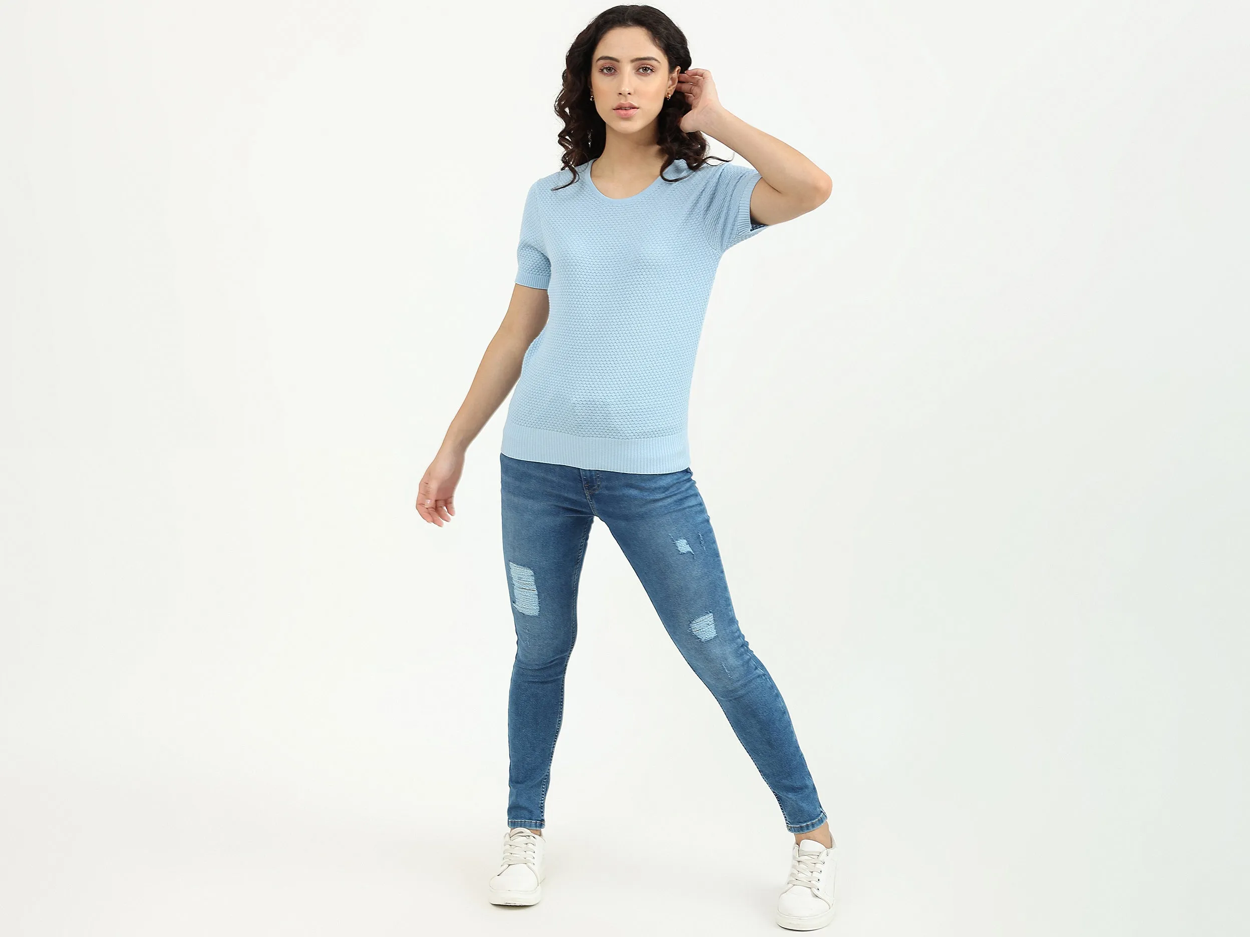 Relaxed Fit Polo Neck Handwritten T-Shirt