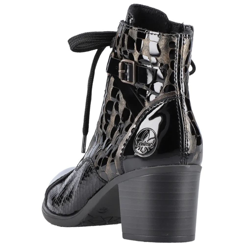 Rieker Y2032-00 (Lando) Black Patent Boots