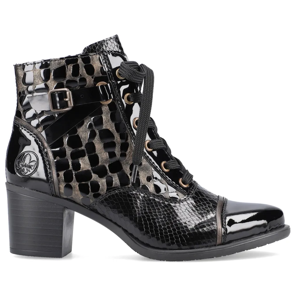 Rieker Y2032-00 (Lando) Black Patent Boots