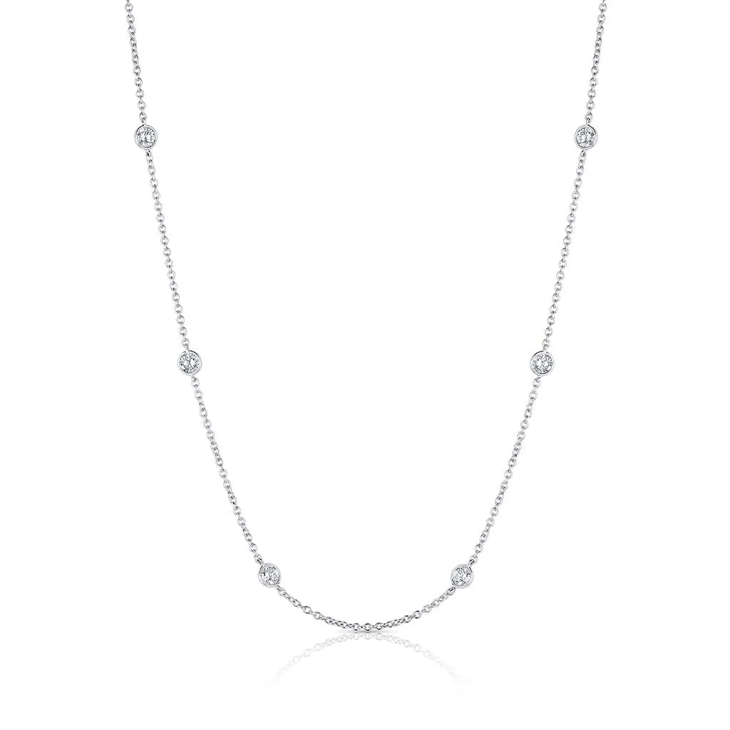 Rivière Platinum 2.52ctw 10 Diamonds by the Yard Necklace