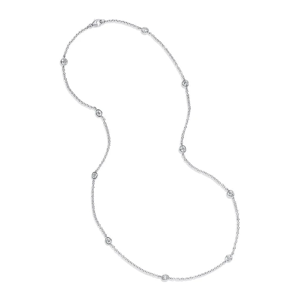 Rivière Platinum 2.52ctw 10 Diamonds by the Yard Necklace