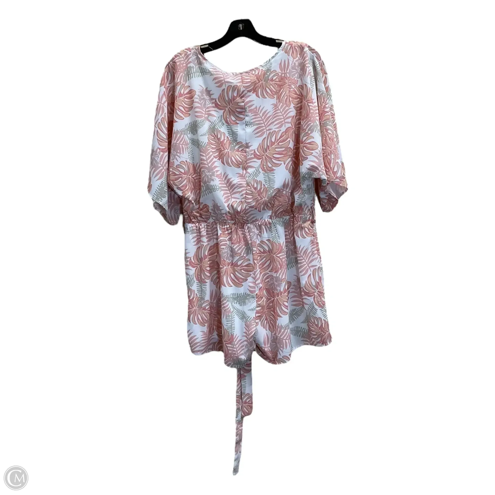 Romper By Clothes Mentor In Orange & White, Size: L
