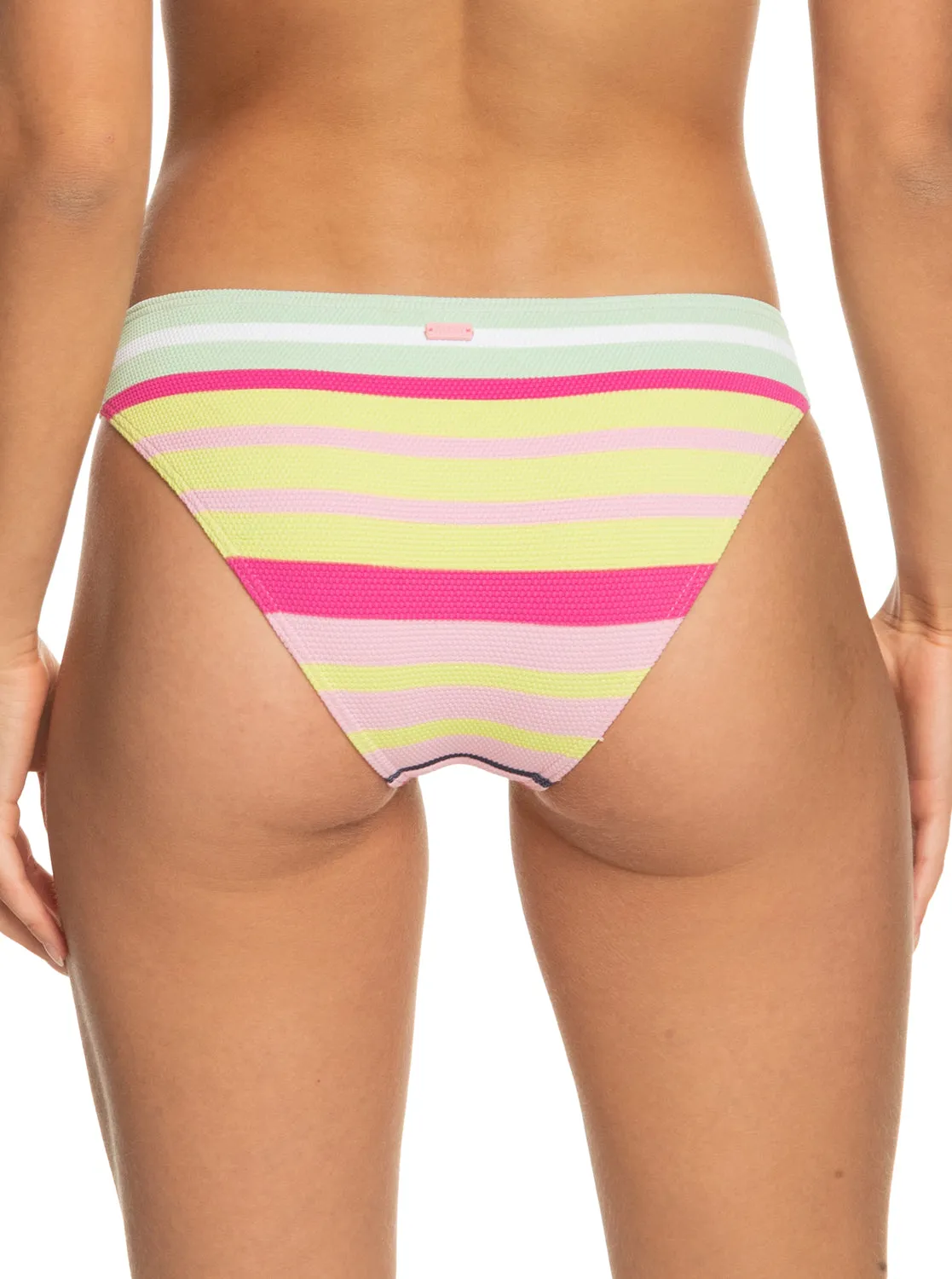 Roxy Women's Stripe Soul Mid Waist Bikini Bottoms