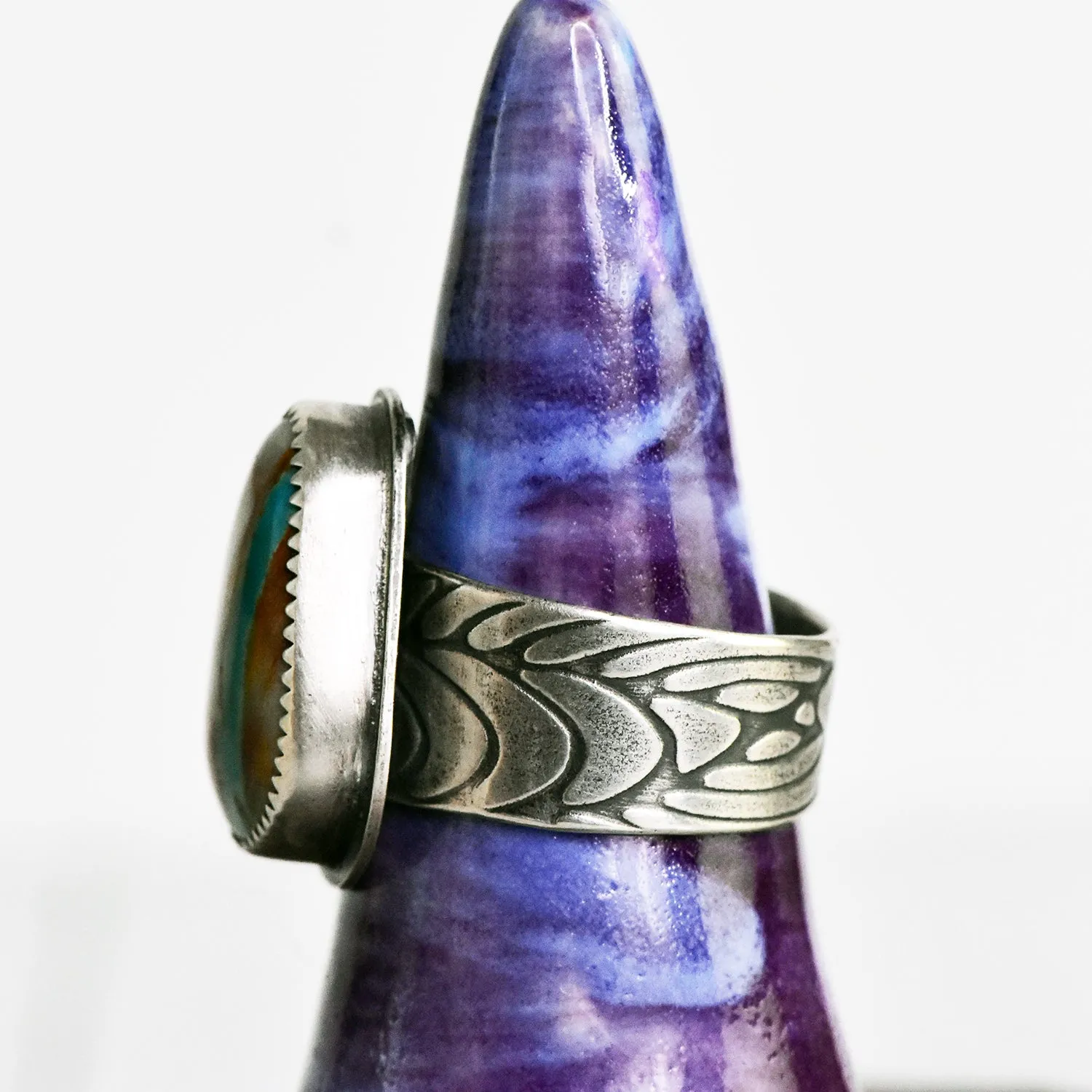 Royston Ribbon Turquoise and Sterling Silver Ring - U.S. Size 10