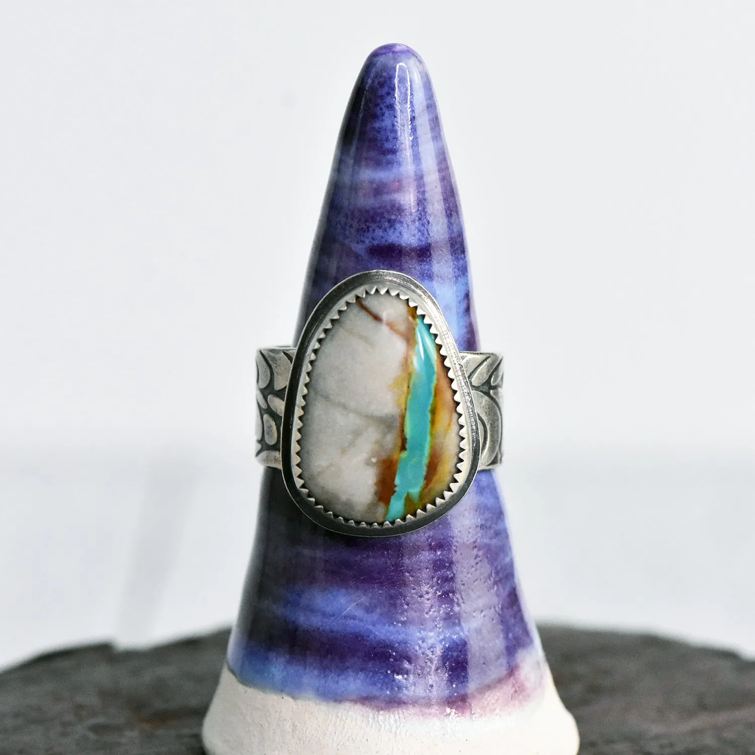 Royston Ribbon Turquoise and Sterling Silver Ring - U.S. Size 10