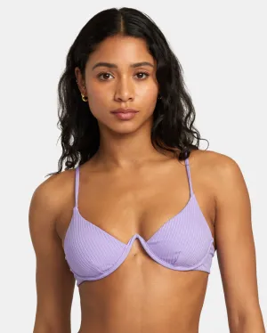 RVCA Womens Second Life Invert V Wire Bra Bikini Top