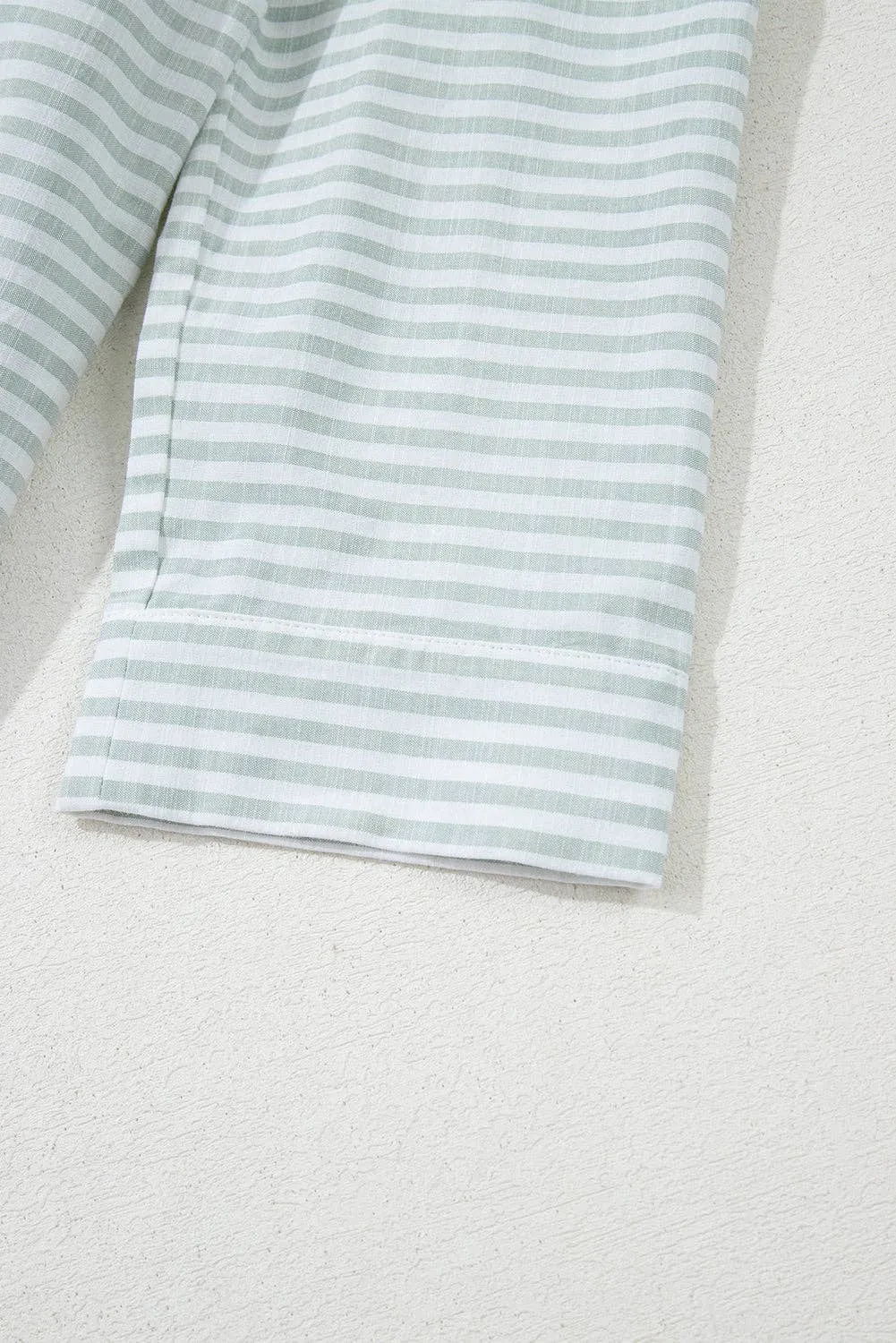 Sage & White Stripe Beach Cover up: White Stripe