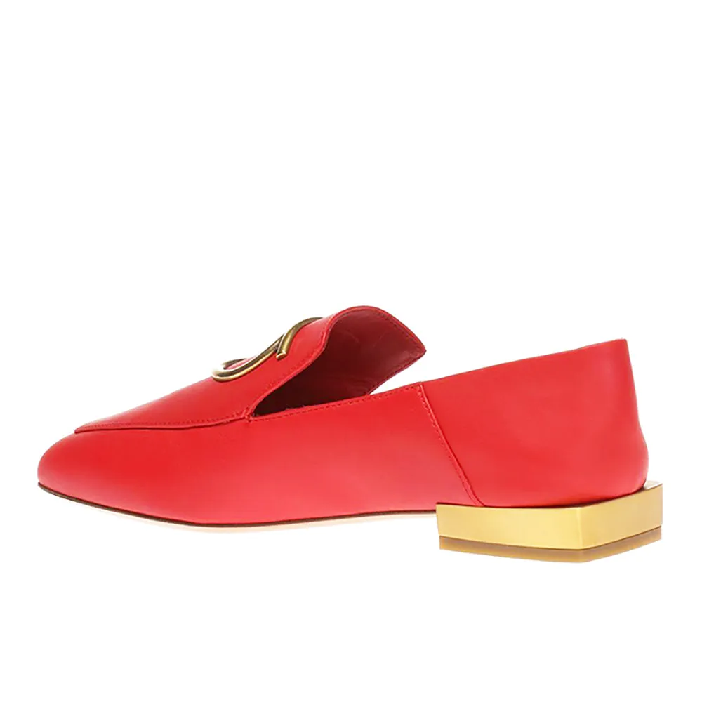 Salvatore Ferragamo Women's 'Lana' Gancini Loafer Dress Shoes Red