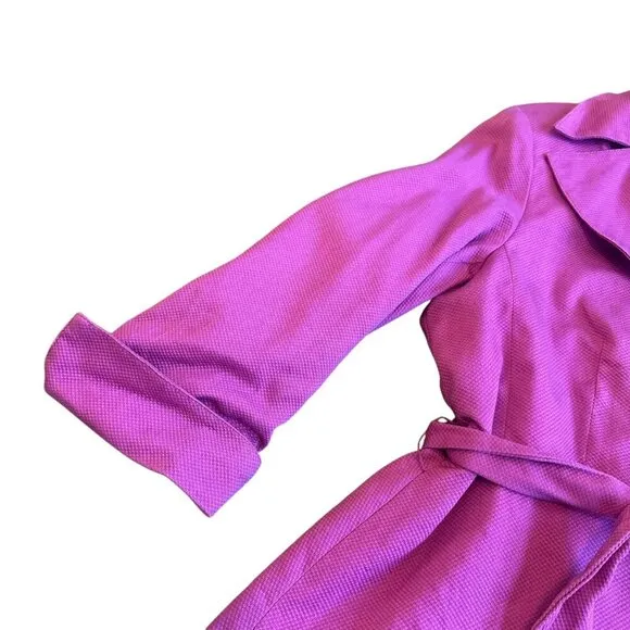 Sandro Sportswear Bold Purple Blazer Button-Down Textured Cotton Size Large
